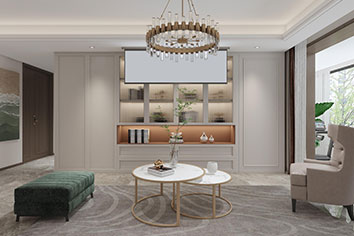 保利和尘光樾135平米现代美式风格装建软装成效图