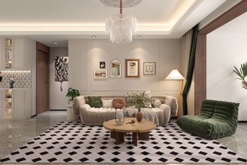 万科翡翠书院140平米奶油风格装建软装成效图